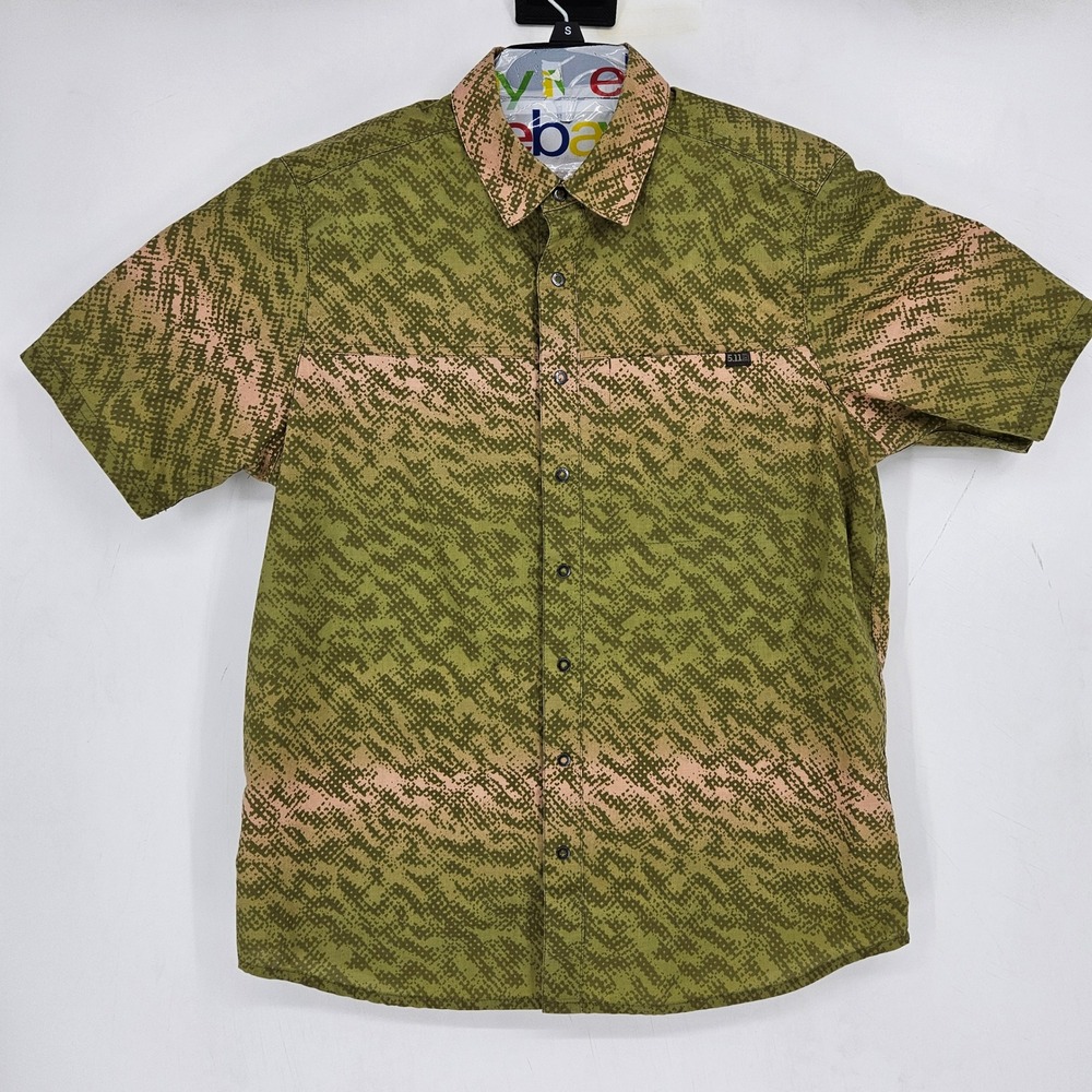 5.11 Tactical Shirt Mens Small Wyatt Trout Short Sleeve Snap‎ Button Workwear